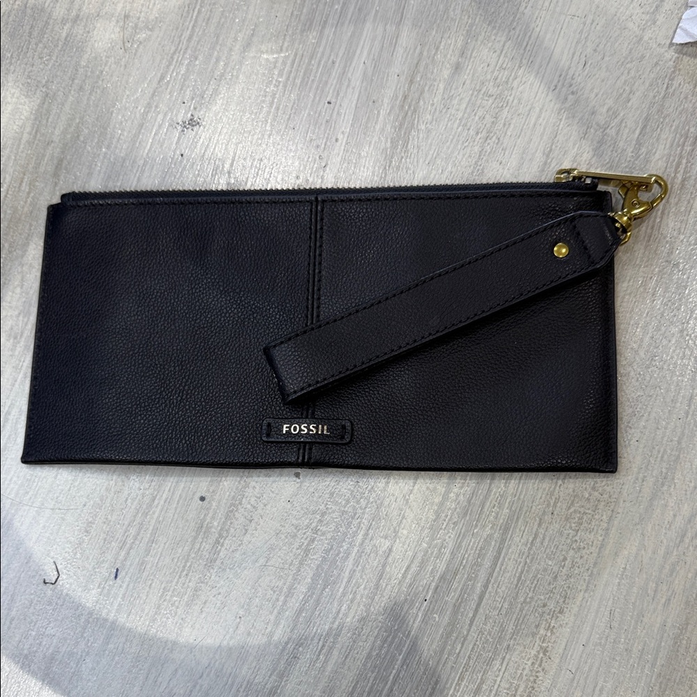Fossil Black Wristlet with Gold Clasp